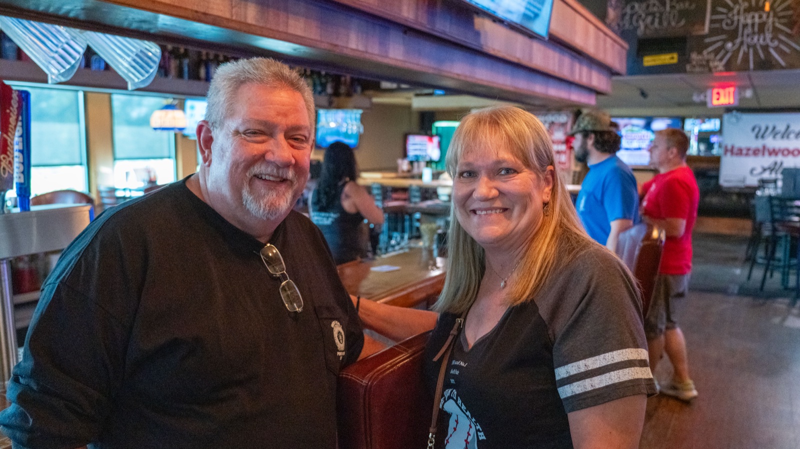 Rob Dussold (Greg's best friend) and his wife Crystal Dussold at a stop along the Greg Booth Ride.